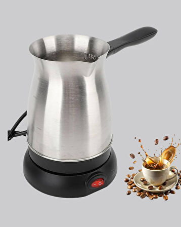 Elektrikli Türk Kahvesi Cezvesi 800W Kablosuz Döner Tabanlı