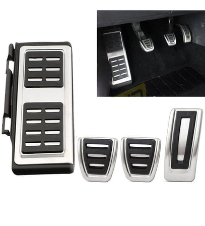 VW Golf 7 8 Passat B8 Tiguan 2 Touran 2 T-Roc T-Cross Arteon Polo 5 Uyumlu Geçme Manuel Pedal Seti 4 Parça Siyah Krom