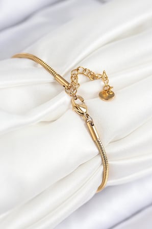 316L Çelik Zirkon Taşlı Göz Charm Model Gold Renk Kadın Bileklik