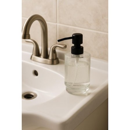 Cam Şeffaf Sıvı Sabunluk 200 ml Banyo Lavabo