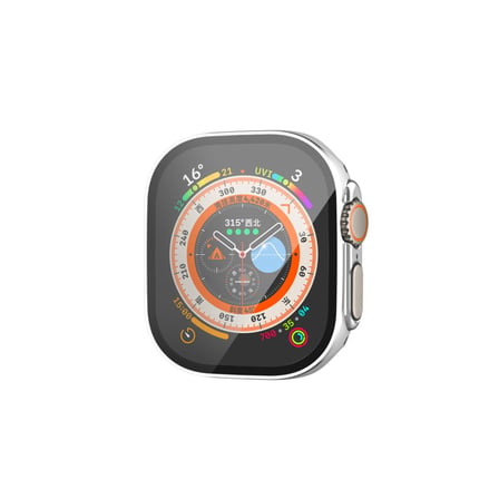 Watch Ultra 49mm Legend Camlı Kasa Ekran Koruyucu - Gümüş