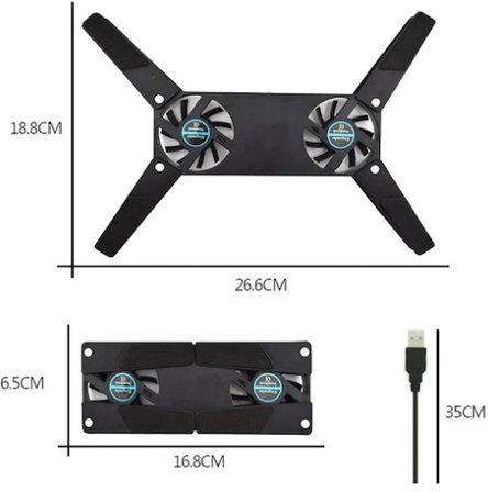 Mey İthalat® Katlanabilir Laptop Soğutucu 2 fanlı