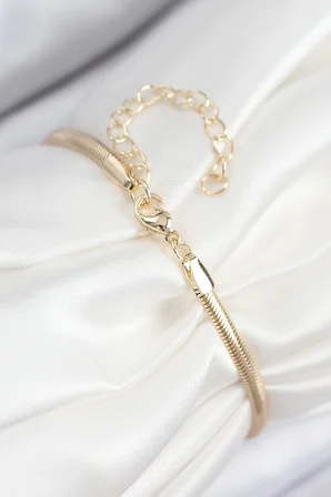 Mey İthalat® Pirinç Zirkon Taşlı Kalp Model Gold Renk Kadın Bileklik