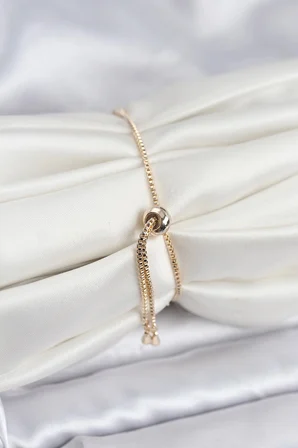 Mey İthalat® Göz Model Zirkon Taşlı Gold Renk Asansörlü Su Yolu Bileklik