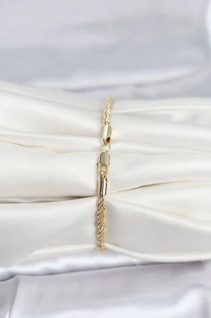 Mey İthalat® CM 14K Gold Renk Burgu Model Kadın Bileklik