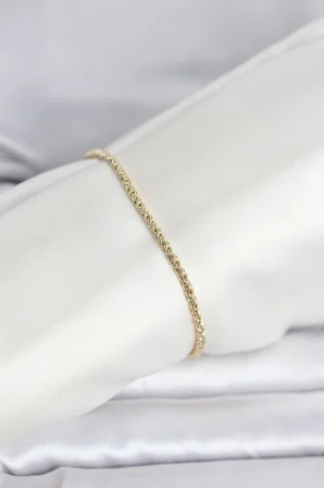 Mey İthalat® CM 14K Gold Renk Burgulu Zincir Model Kadın Bileklik