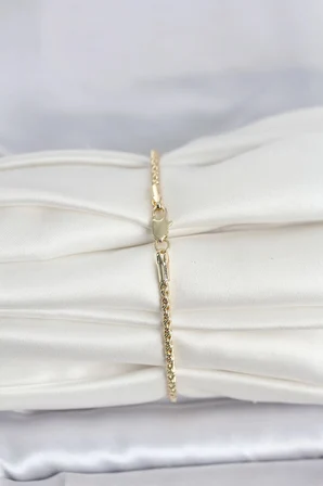 Mey İthalat® CM 14K Gold Renk Burgulu Zincir Model Kadın Bileklik