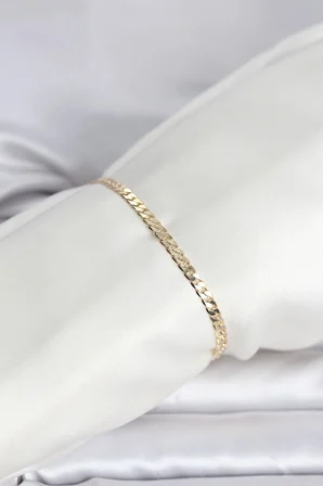 Mey İthalat® CM 14K Gold Renk Zincirli Model Kadın Bileklik