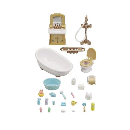 Mey İthalat® 5286 Sylvanian Families, Banyo Seti, 20 parça ,+3 yaş, figürler ayrı satılır.