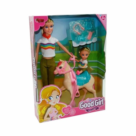 Mey İthalat® WG-115162 Kutulu 29cm Atlı Kızı ve Anne Bebek - Vardem Oyuncak