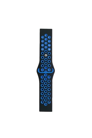 Mey İthalat®  Watch 22mm Spor Delikli Kordon - Siyah-Mavi