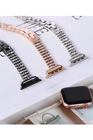 Mey İthalat®   Watch 38mm Live Taşlı Kordon - Rose Gold