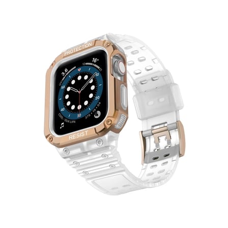 Mey İthalat®   Watch 42mm KR401 Silikon Kordon - Beyaz-Rose