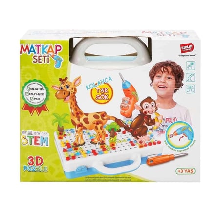 Mey İthalat® URT014-001 3D Eğitici Matkap Seti Hayvanlar