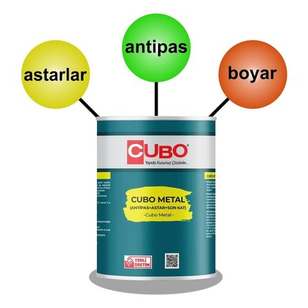 Mey İthalat® Cubo Metal Pas Boyası Ral 7016 Antrasit Grİ 2,5 Litre