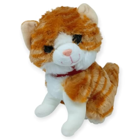 Sesli Peluş Kedi 25 cm - Sarı - 1 ADET
