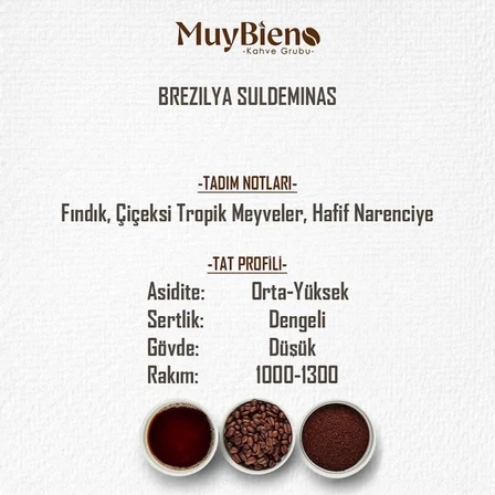 MuyBieno Brezilya Suldeminas 250 gr. Çekirdek Kahve