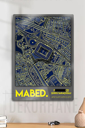 Metal 3D Baskı - Mabed Stadyum Kordinatlı, Sarı Lacivert Taraftar Tablosu