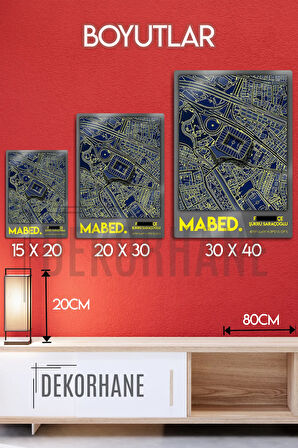 Metal 3D Baskı - Mabed Stadyum Kordinatlı, Sarı Lacivert Taraftar Tablosu