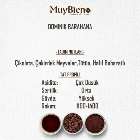 MuyBieno Dominik Barahana 250 gr. Öğütülmüş Filtre Kahve