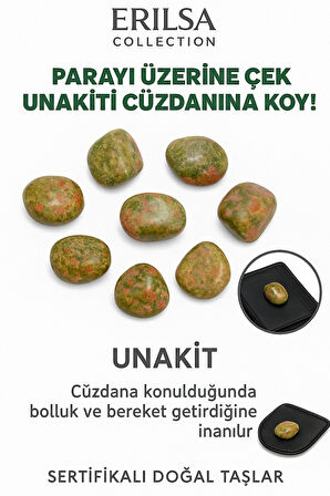 Sertifikalı Cüzdan Boy Unakit Taşı Kütle - Duygusal Şifa ve Denge Sağlar