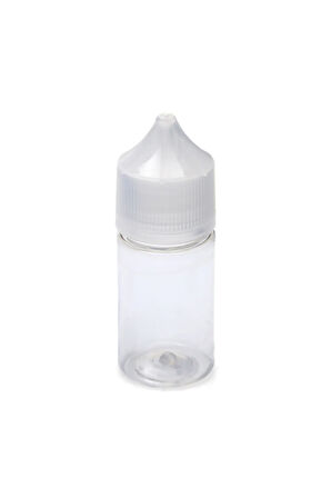 30 ml Gorilla - Pet Damlalık Şişe - Likit - Şeffaf - Şeffaf Kilit Kapak - Boş Şişe 10 - Adet