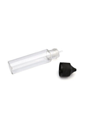 60 ml Gorilla - Pet Damlalık Şişe - Likit - Şeffaf - Siyah Kilit Kapaklı - Boş Şişe - 8 Adet