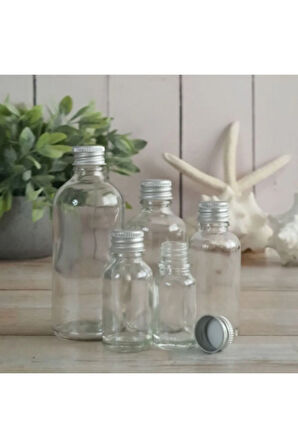 50 ml Metal Kapaklı Hediyelik Shot Şişesi 50 Cc Kolonya Koku Süs Küçük Cam Şişe 6 Adet