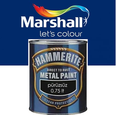 MARSHALL HAMMERİTE DÜZ PÜRÜZSÜZ TİP METAL BOYALARI 2.5 LT