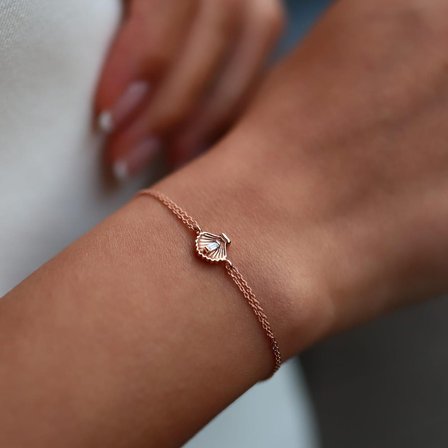 14 Ayar Altın İstiridye Bileklik