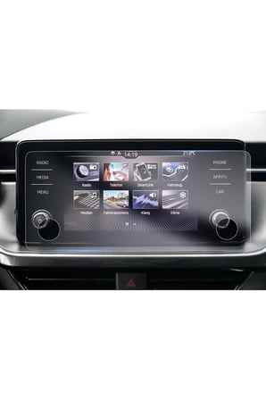 Skoda Fabia Iki Tuşlu 2024 2025 Audio Multimedya Uyumlu Mat Görünüm Ekran Koruyucu Nano Cam Mat