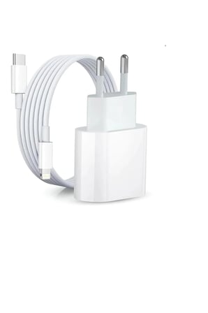 iPhone 8 Uyumlu 20W Gerçek Güç PD Type-C Adaptör+27W Type-C to Lightning Kablo Hızlı Şarj Set