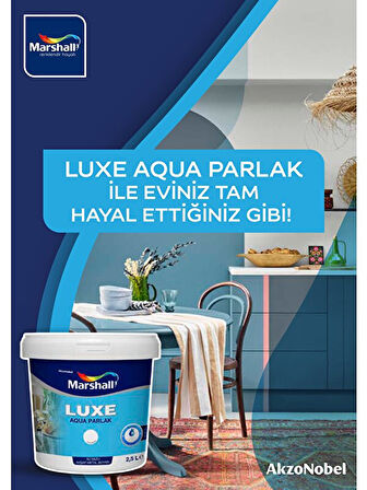 MARSHALL LUXE AQUA PARLAK 0.75 LT BEYAZ SU BAZLI BOYA