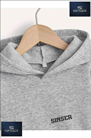 Kız/Erkek Çocuk Beyaz Kapüşonlu ''DOLARLI AYICIK YENI'' Baskılı Sweatshirt