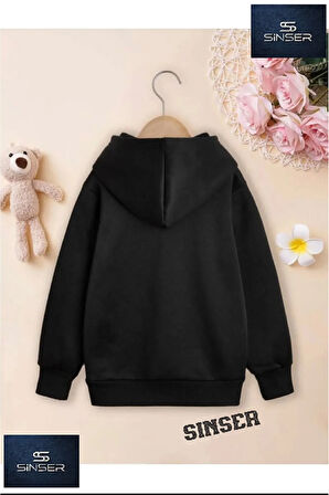 Kız/Erkek Çocuk Beyaz Kapüşonlu ''OPPUCUKLU BARBY'' Baskılı Sweatshirt