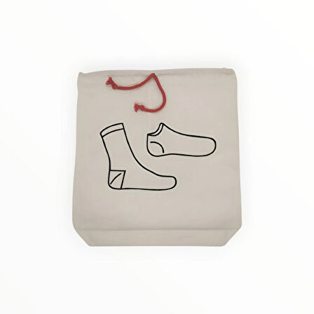 Çorap Baskılı Ham Bez Kese Pamuk Çanta Bavul Düzenleyici Organizer Bavul Düzenleyici