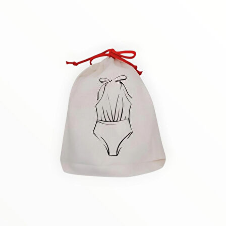 Bikini Mayo Baskılı Bez Kese Çanta Bavul Düzenleyici Seyahat Kesesi