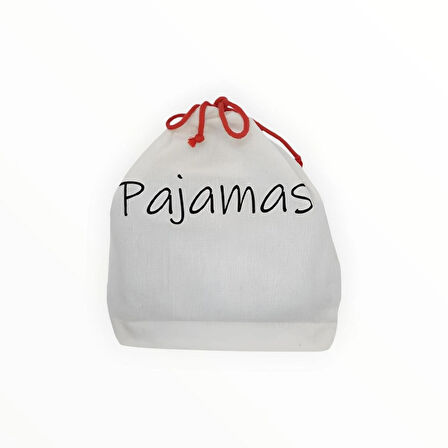 Pijama Baskılı Ham Bez Kese Pamuk Çanta Bavul Düzenleyici Organizer Seyahat Kesesi