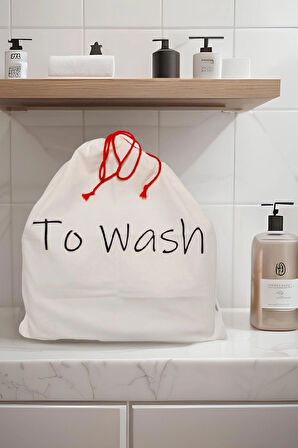 Baskılı Pamuk Kese Çok Amaçlı Kirli Çamaşır Bavul Düzenleyici Seyahat Kesesi 56x61 Cm