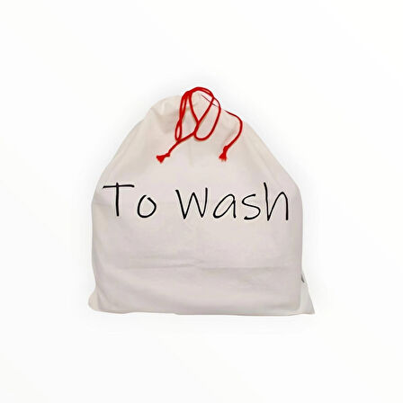 Baskılı Pamuk Kese Çok Amaçlı Kirli Çamaşır Bavul Düzenleyici Seyahat Kesesi 56x61 Cm