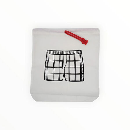 Boxer Baskılı Erkek Iç Çamaşırı Ham Bez Kese Çanta Bavul Düzenleyici Seyahat Kesesi