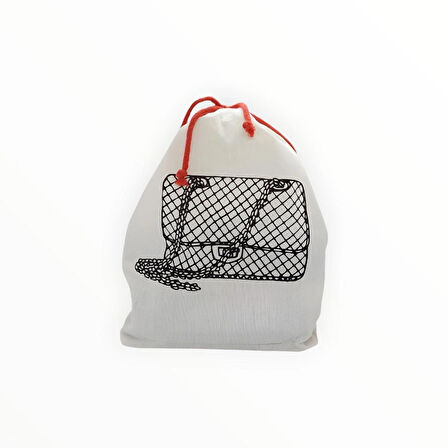 El Omuz Çantası Baskılı Ham Bez Kese Çanta Valiz Düzenleyici Organizer Seyahat Kesesi