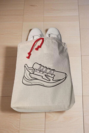 Spor Ayakkabı Baskılı Ham Bez Kese Çanta Bavul Düzenleyici Organizer Seyahat Kesesi