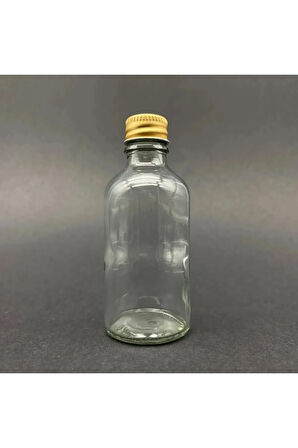10 Adet 50ml Cam Şişe Küçük Gold Metal Kapaklı Çok Amaçlı Shot Şişesi 10x50ml