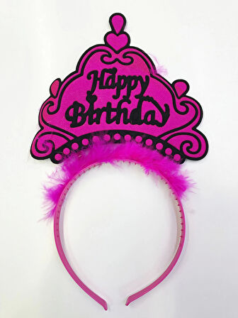 Happy Birthday Yazılı Neon Renk Taç 12 Adet