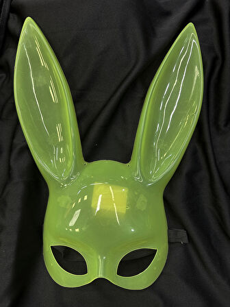Karanlıkta Parlayan Fosforlu Tavşan Maskesi - Glow Bunny Masquerade Maske (32x22 cm)