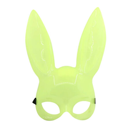 Karanlıkta Parlayan Fosforlu Tavşan Maskesi - Glow Bunny Masquerade Maske (32x22 cm)