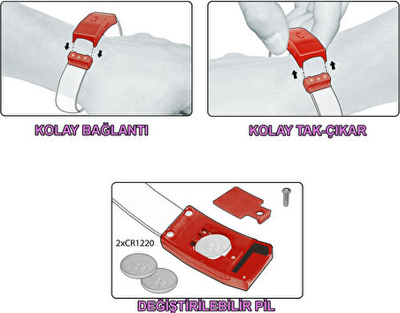 Festival & Parti LED Bileklik Baskı Yapılabilir 3 Farklı Mod Işıklı 1 Adet