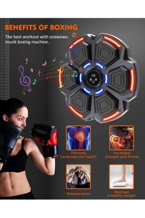 Bluetooth Hoparlör Özellikli Duvar Boks Makinesi 9 Mod Seviye ve Ritim Ayarlı Müzikli Led Işıklı Box Makinesi