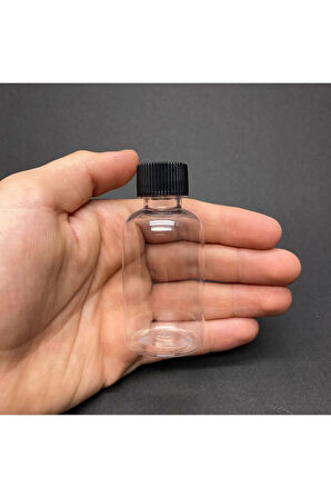 50 CC TOMBUL MODEL PLASTİK ŞİŞE - SİYAH KAPAKLI - 50 ML KAPAKLI PET ŞİŞE 10 ADET